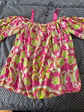 crown & ivy Pink and Lime Off-Shoulder One-Piece